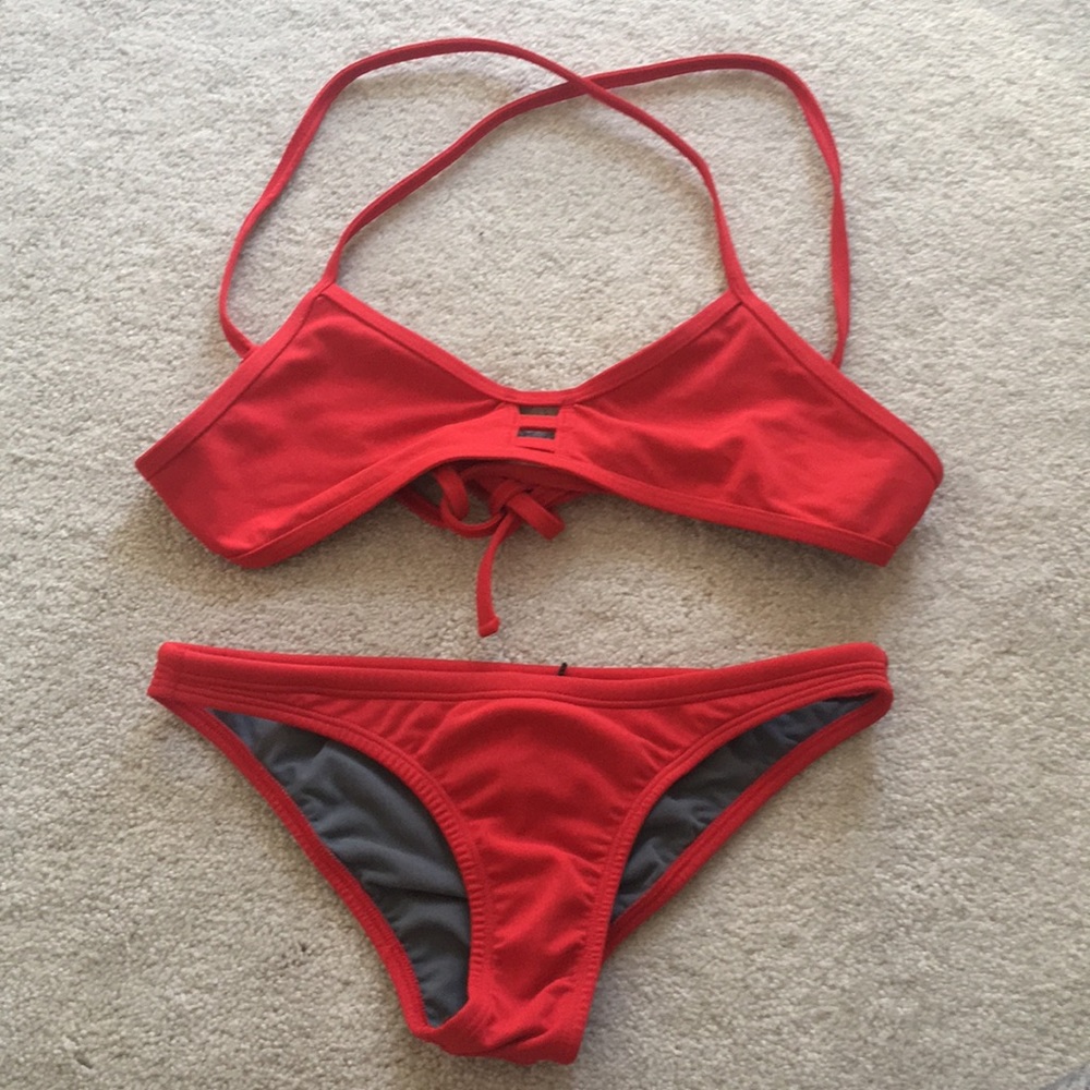 jolyn red bikini set